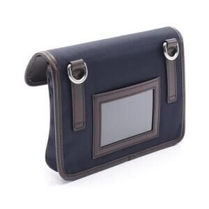Prada Navy TESSUTO SAFFIANO Brown Suede Shoulder Blue Bag